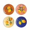 &Klevering Lemon Plate Set Of 4 Multicolor
