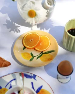 &Klevering Lemon Plate Set Of 4 Multicolor