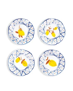 &Klevering Moroccan Lemon Plate Set Of 4 Multicolor