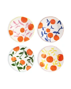 &Klevering Plate Orange Twig Set Of 4