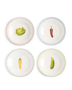 &Klevering Plate Vegetable Large Set Of 4 Multicolor