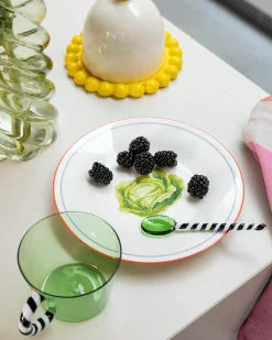 &Klevering Plate Vegetable Large Set Of 4 Multicolor