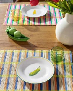 &Klevering Plate Vegetable Large Set Of 4 Multicolor