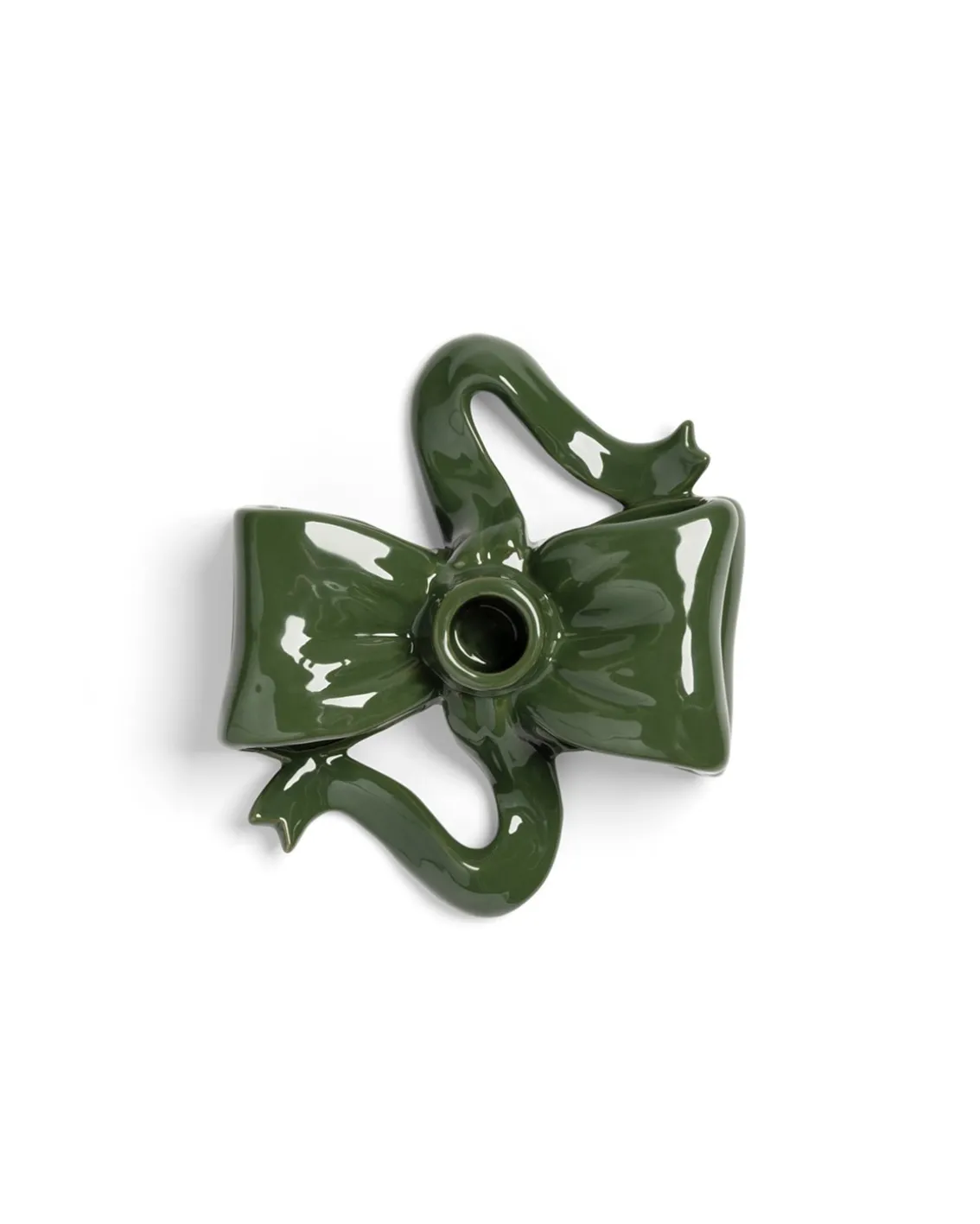 &Klevering Ribbon Candle Holder Green