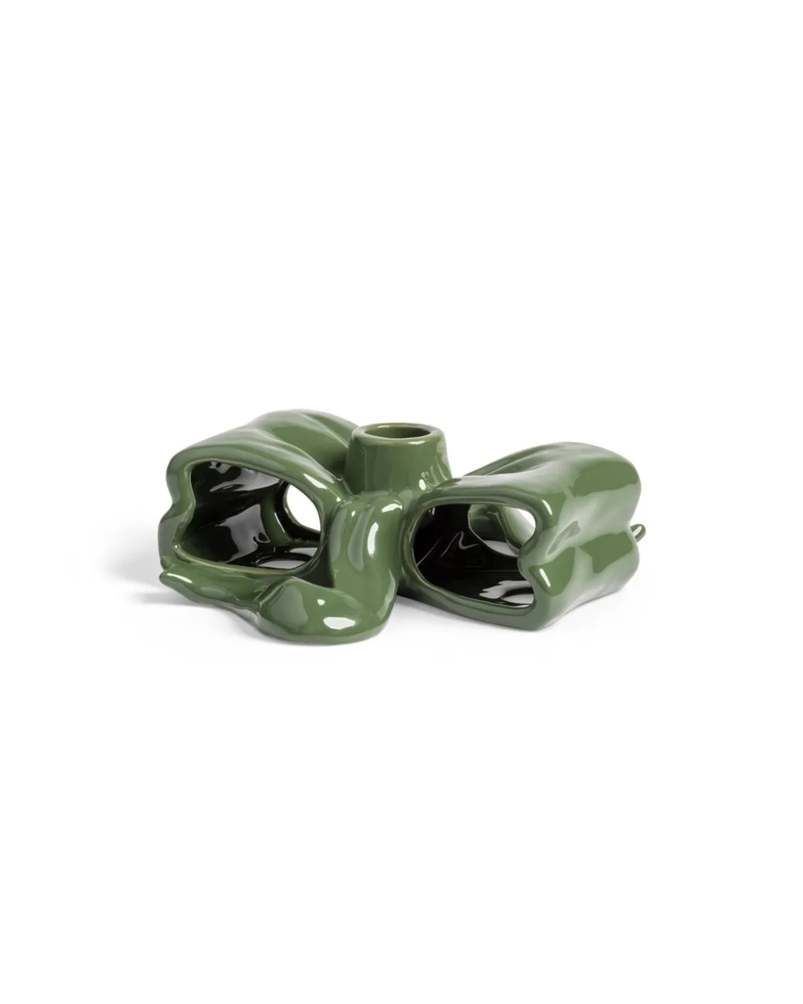 &Klevering Ribbon Candle Holder Green