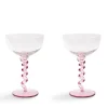 &Klevering Spiral Champagne Coupe 2-Pack Pink
