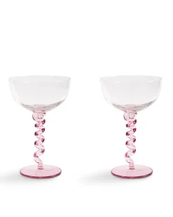 &Klevering Spiral Champagne Coupe 2-Pack Pink