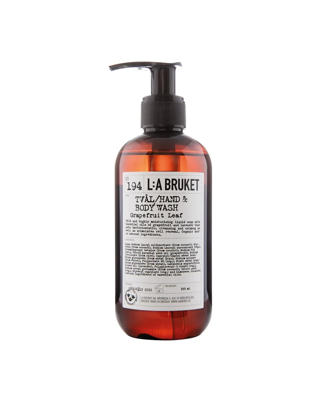 L:a Bruket 194 Hand & Body Wash Grapefruit Leaf