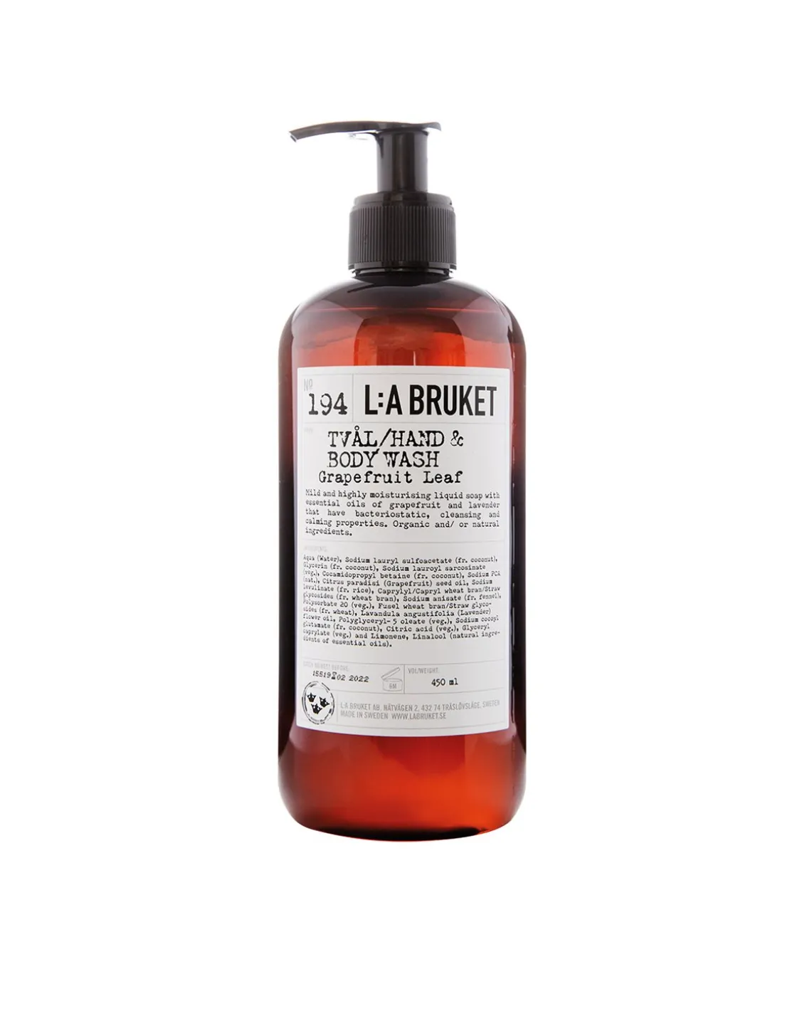L:a Bruket 194 Hand & Body Wash Grapefruit Leaf