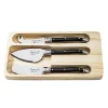 Laguiole Cheese Knifes Set Of 3 Black