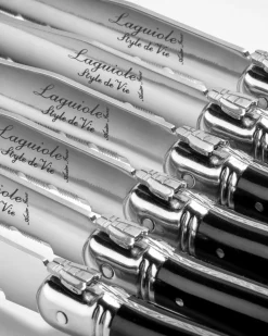 Laguiole Grill Knives Set Of 6 Black