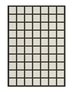 Layered Avenue Checked Wool Rug Bone White