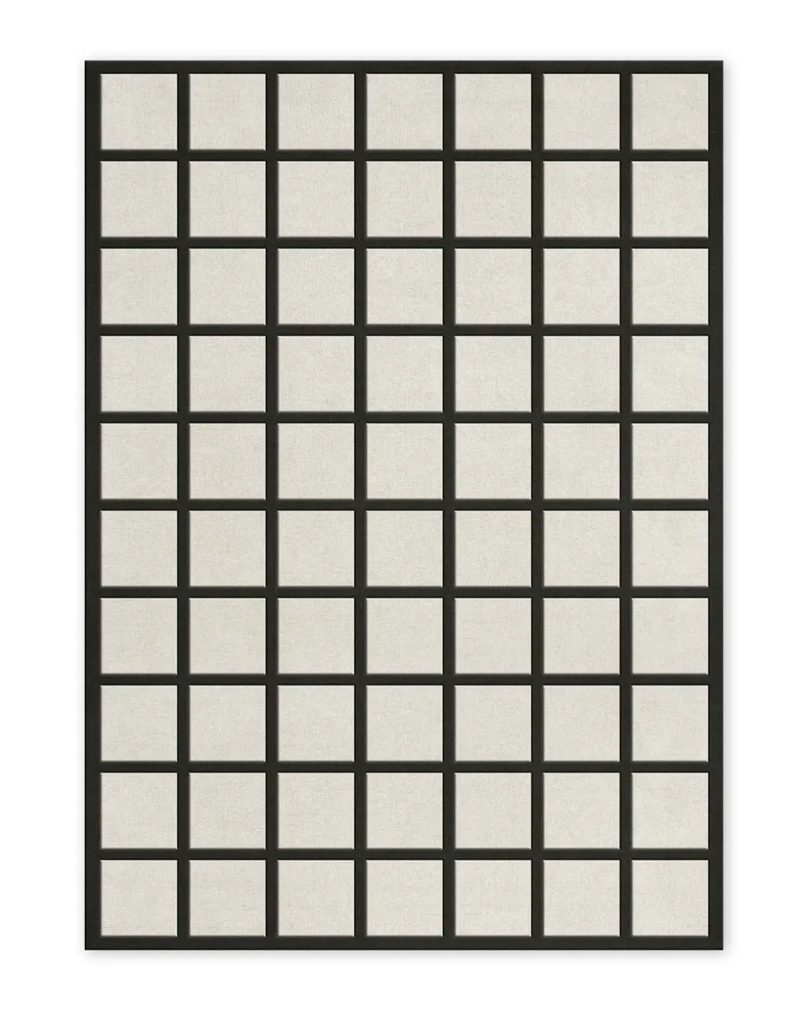 Layered Avenue Checked Wool Rug Bone White
