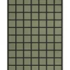 Layered Avenue Checked Wool Rug Olive