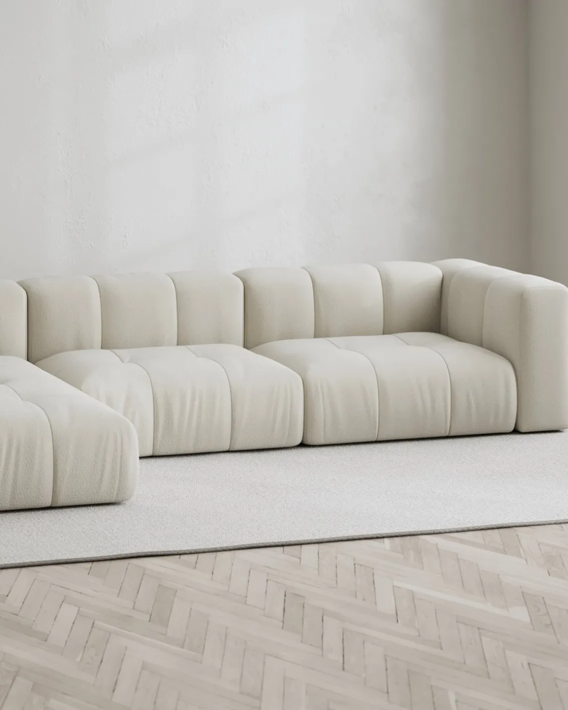 Layered Cecco 3-Seat Sofa Lounge Left Linen Look