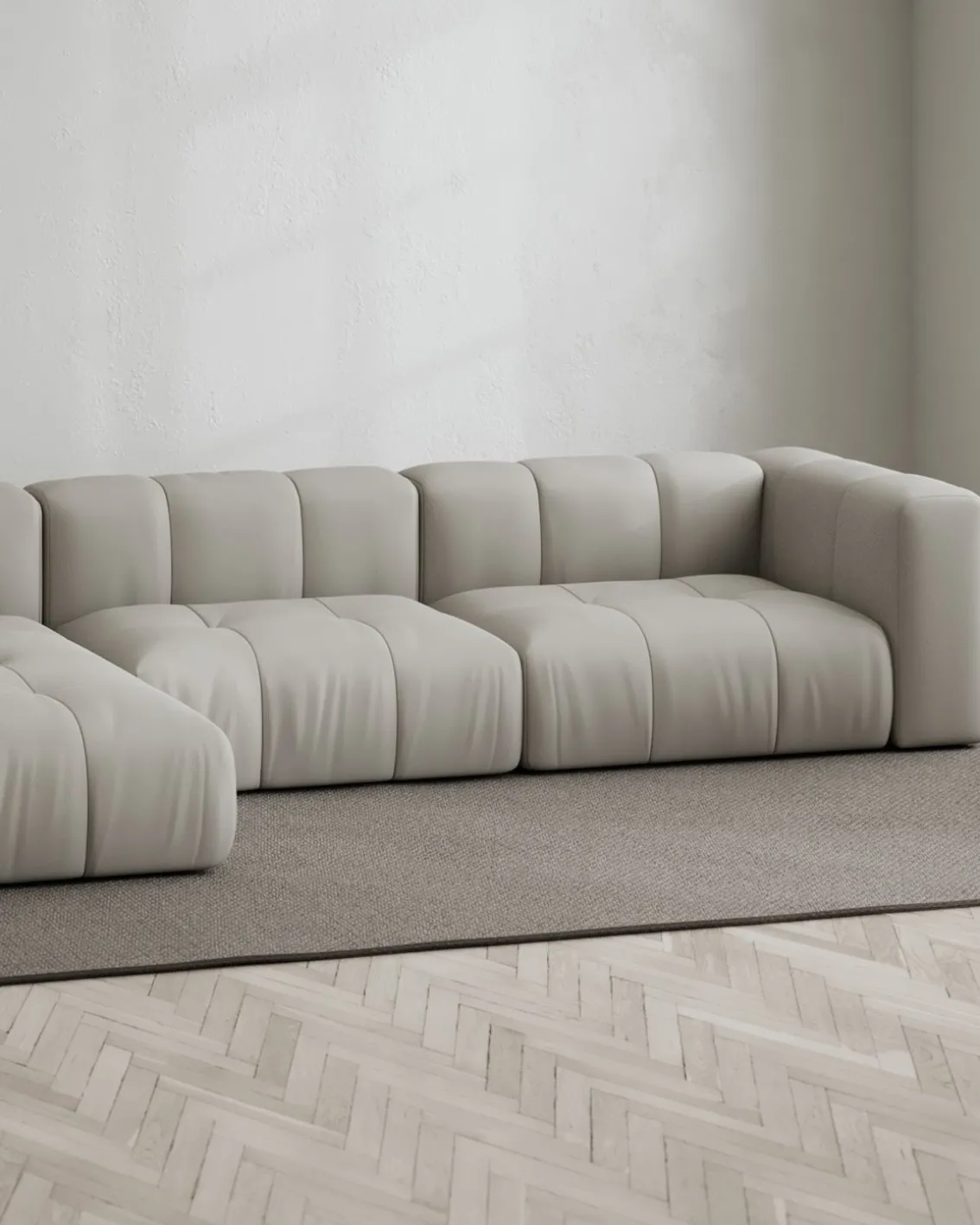 Layered Cecco 3-Seat Sofa Lounge Left Linen Look