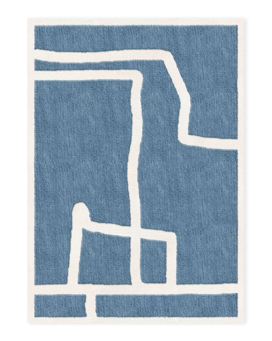Layered Gotland Klint Wool Rug Cornflower Blue