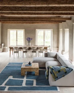 Layered Gotland Klint Wool Rug Cornflower Blue