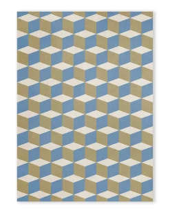 Layered Illusion Rug Blue Sandstone