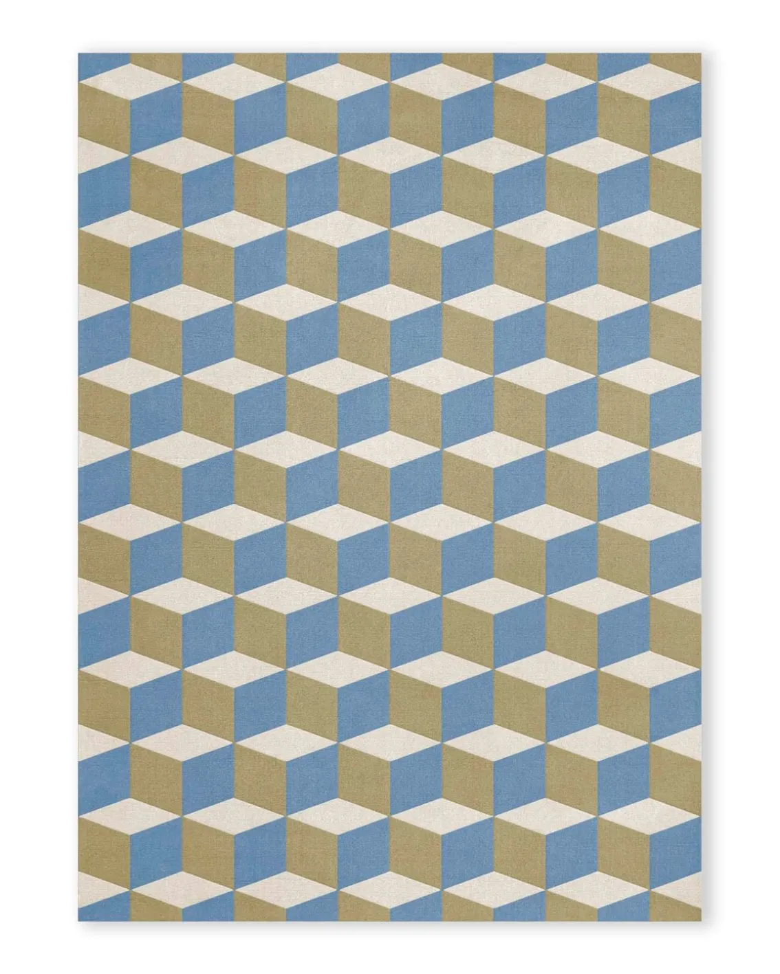 Layered Illusion Rug Blue Sandstone