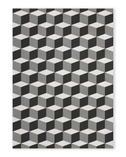 Layered Illusion Rug Monochrome
