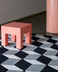 Layered Illusion Rug Monochrome