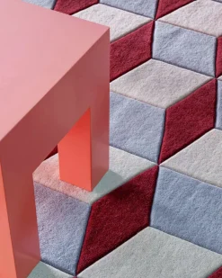 Layered Illusion Rug Mulberry Sky
