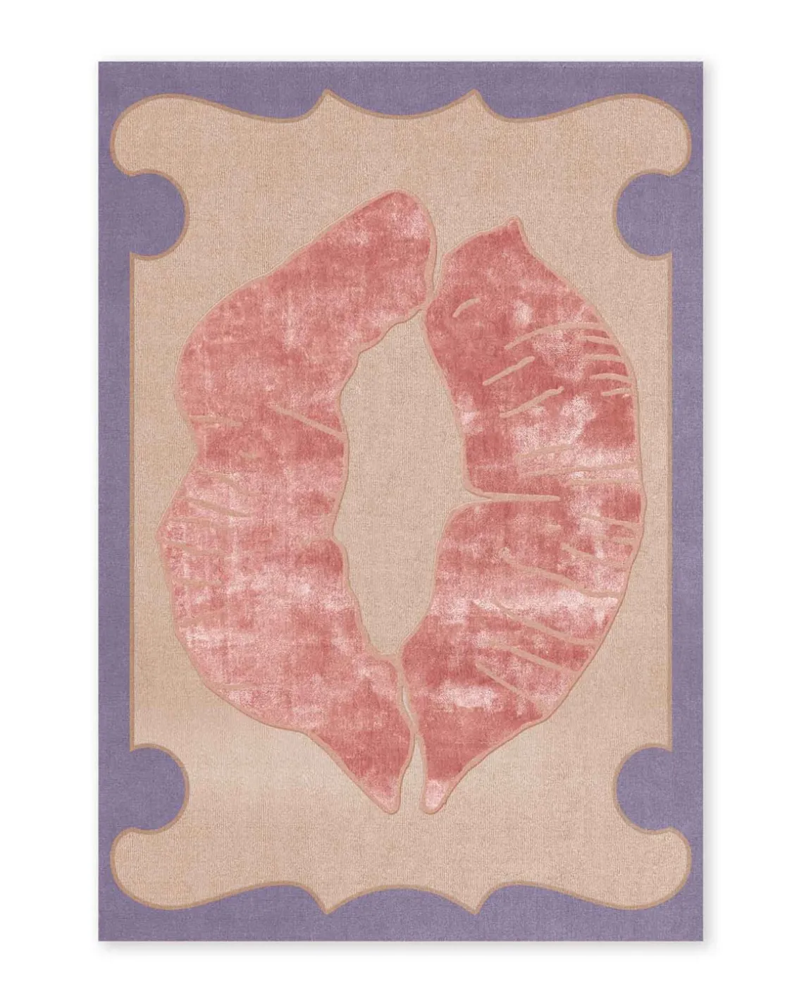 Layered Lips Wool Rug Multi