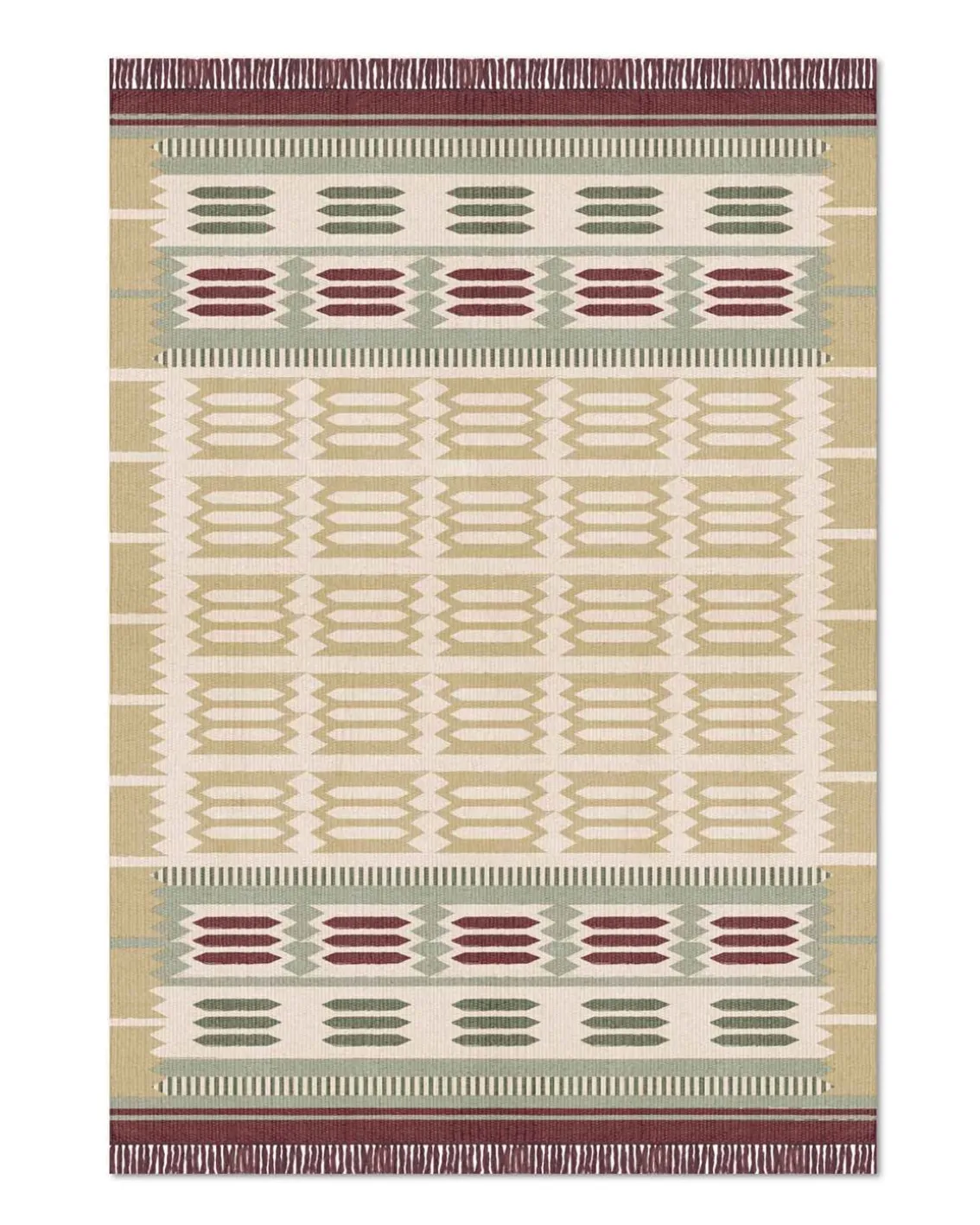 Layered Röllakan Hilma Wool Rug Primrose