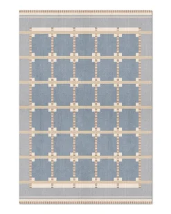 Layered Röllakan Ruth Wool Rug Summer Sky