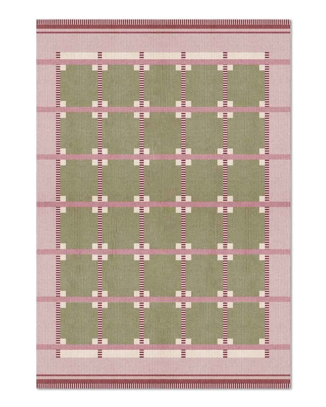 Layered Röllakan Ruth Wool Rug Spring Grass