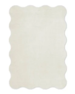 Layered Scallop Wool Rug Bone
