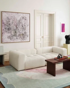 Layered Shell Wool Rug Multi