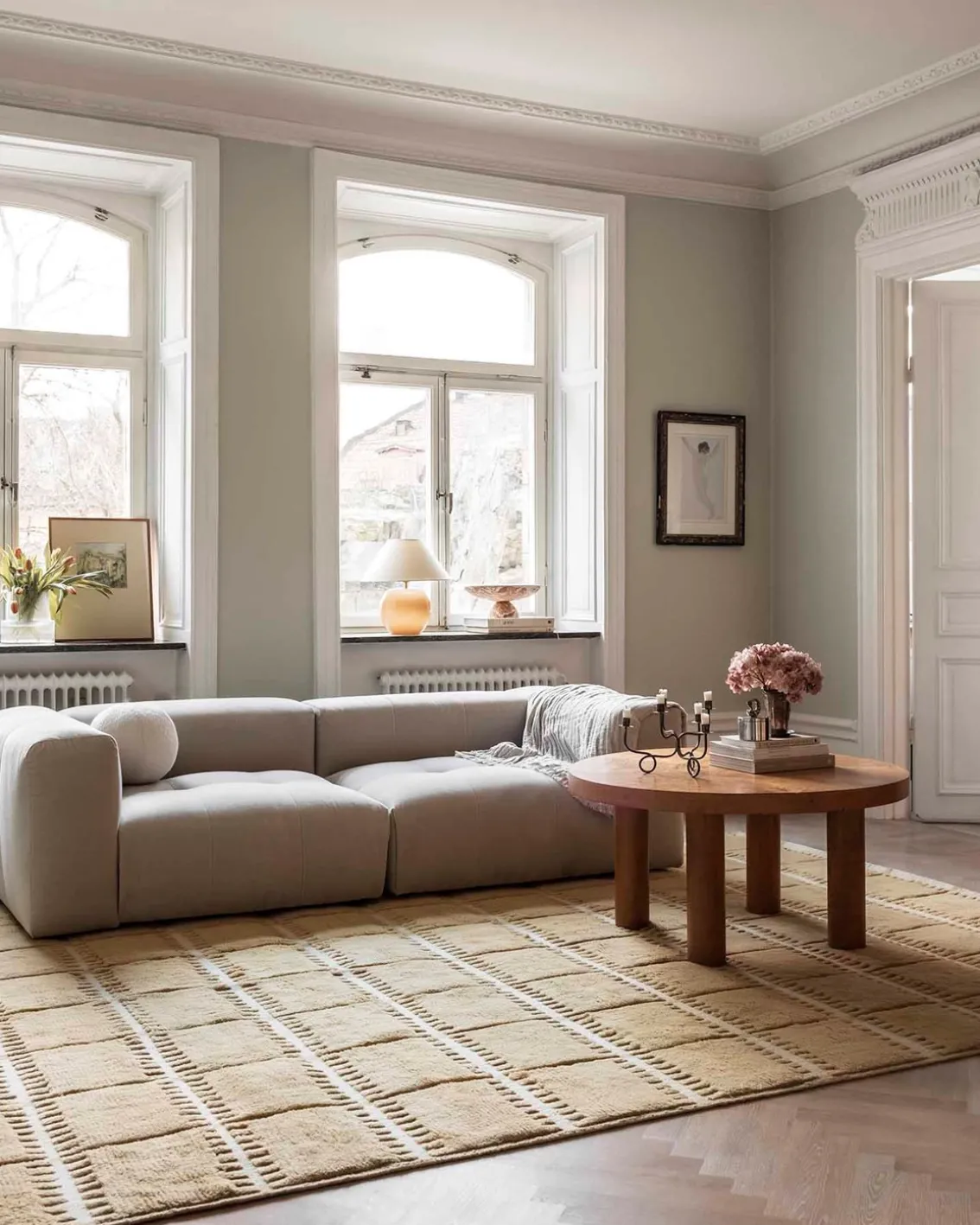 Layered Swedish Homage Lilly Rug Mustard