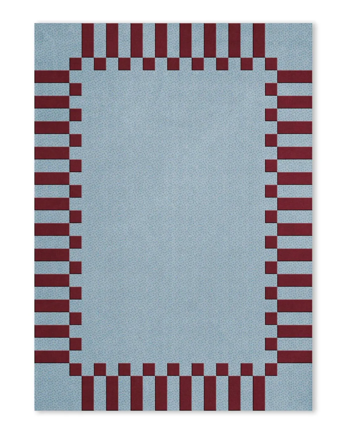 Layered Teklan Frame Wool Rug Mulberry Sky