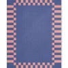 Layered Teklan Frame Wool Rug Cobalt Salmon