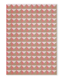 Layered Triangle Rug Persimmon Pink