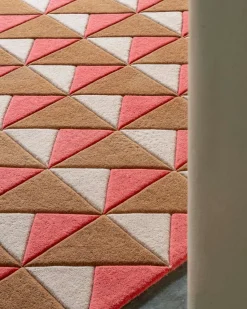Layered Triangle Rug Persimmon Pink