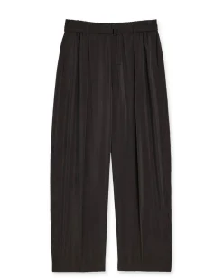 LEMAIRE Belted Relaxed Silk Pants Dark Espresso