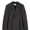 LEMAIRE Double-Breasted Tailored Jacket Dark Espresso Melange