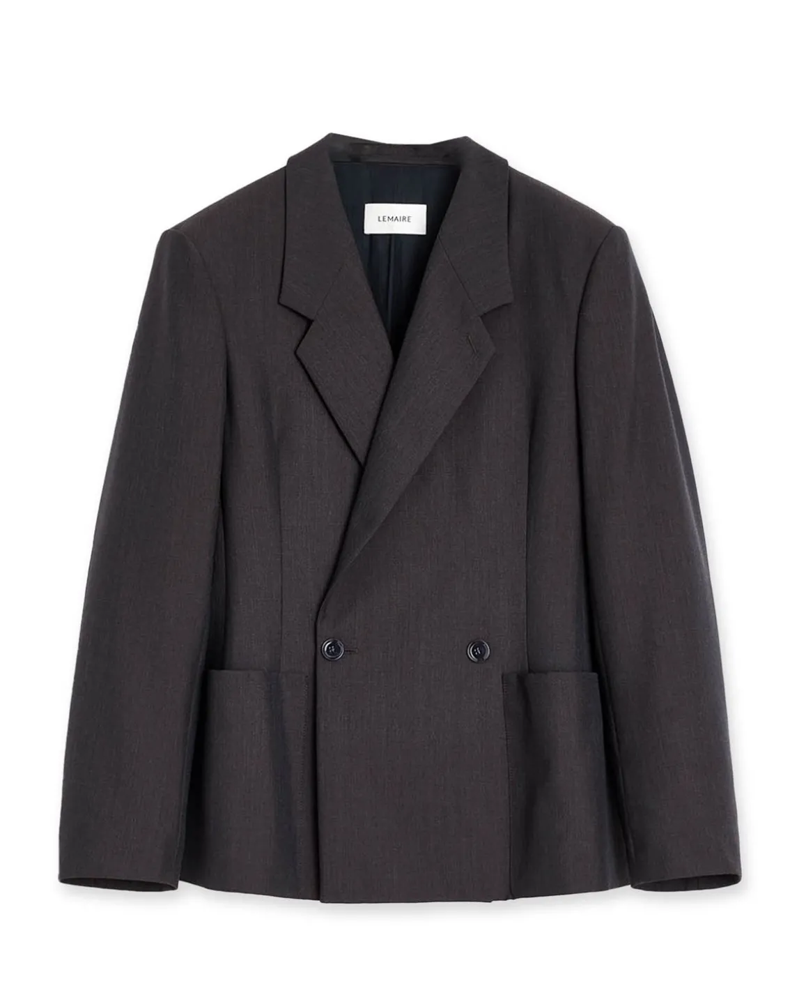 LEMAIRE Double-Breasted Tailored Jacket Dark Espresso Melange
