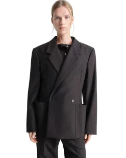 LEMAIRE Double-Breasted Tailored Jacket Dark Espresso Melange