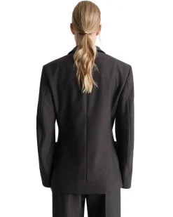 LEMAIRE Double-Breasted Tailored Jacket Dark Espresso Melange