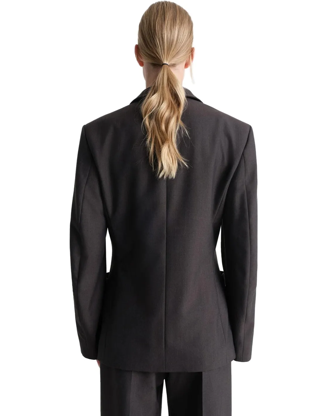 LEMAIRE Double-Breasted Tailored Jacket Dark Espresso Melange