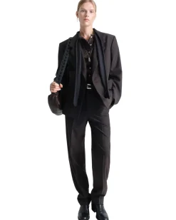LEMAIRE Double-Breasted Tailored Jacket Dark Espresso Melange