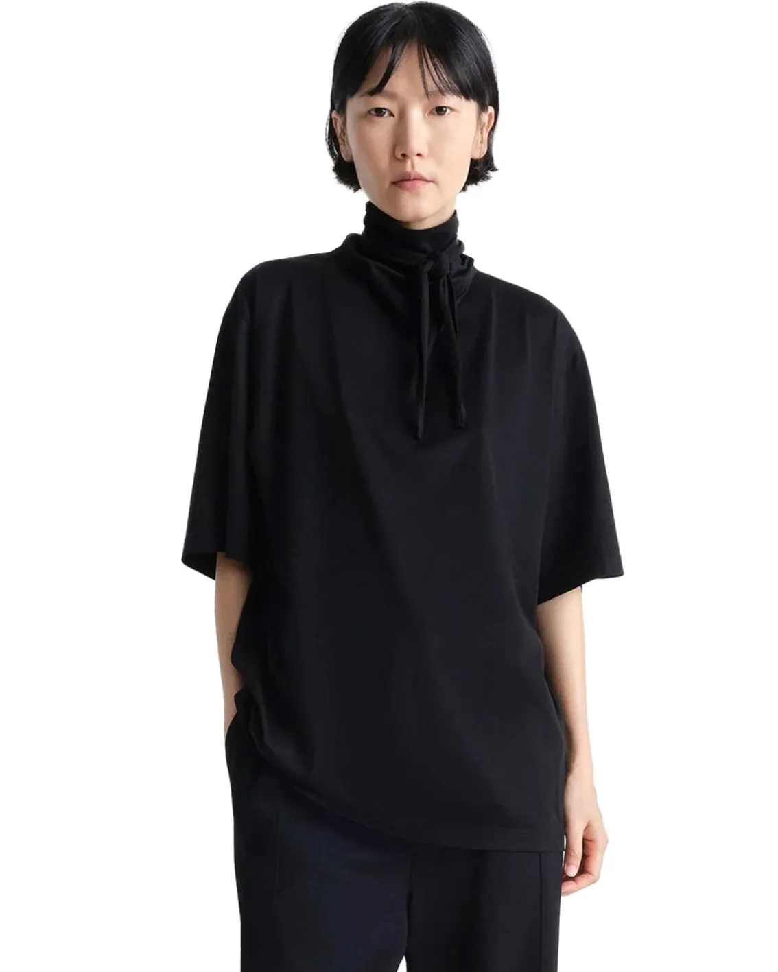 LEMAIRE Foulard T-Shirt Black