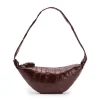 LEMAIRE Medium Croissant Bag Coated Cotton Chocolate Fondant
