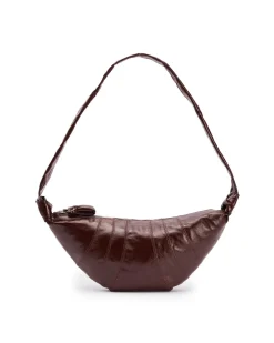 LEMAIRE Medium Croissant Bag Coated Cotton Chocolate Fondant