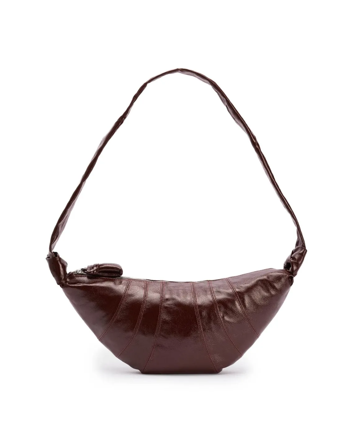 LEMAIRE Medium Croissant Bag Coated Cotton Chocolate Fondant
