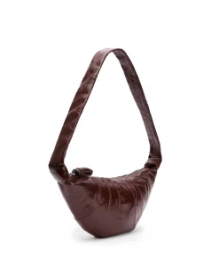 LEMAIRE Medium Croissant Bag Coated Cotton Chocolate Fondant
